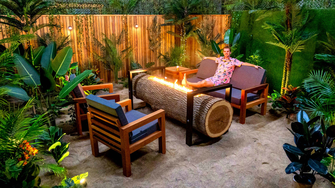 Modern Patio Furniture Plans - Log Fire Table Build